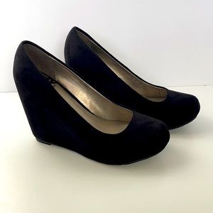 Fergalicious Black Suede Wedge Heels